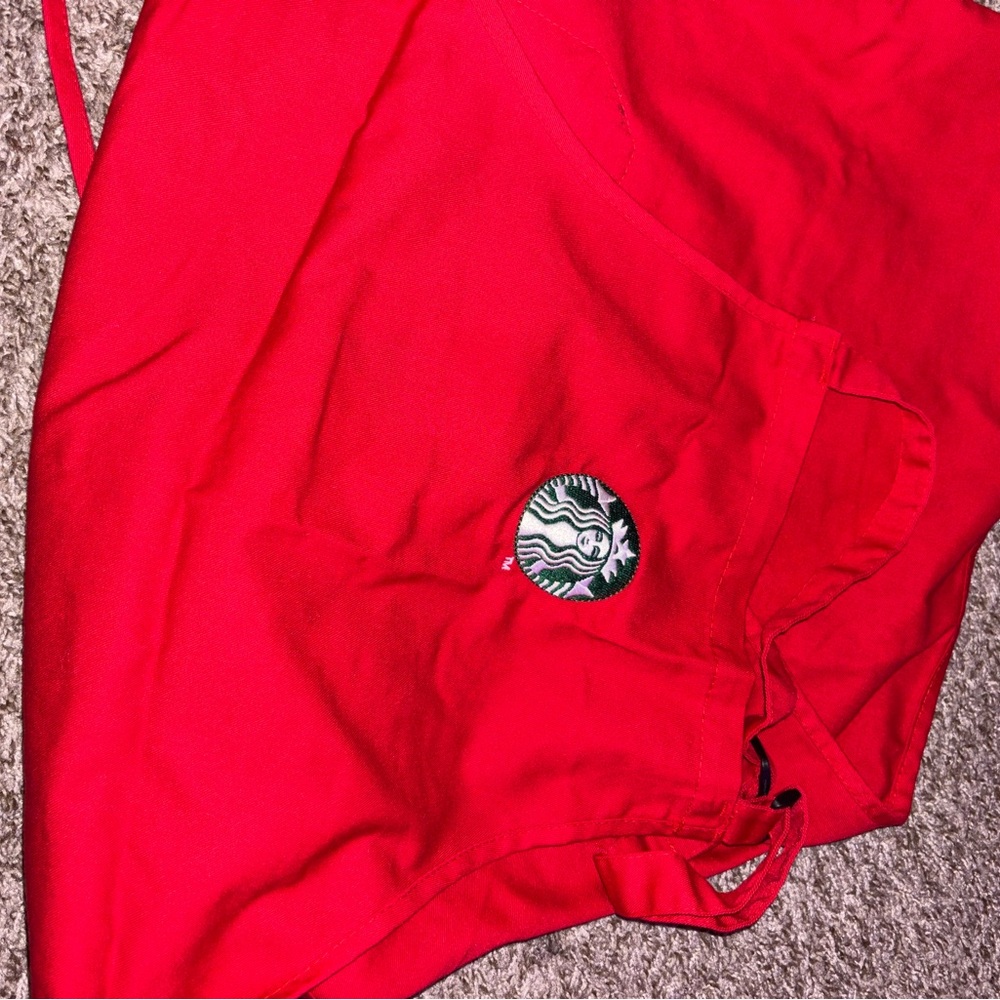 Starbucks Bright Red Apron with Logo